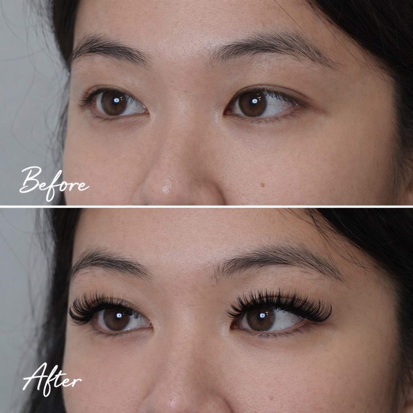 Volume Lashes — Before & After